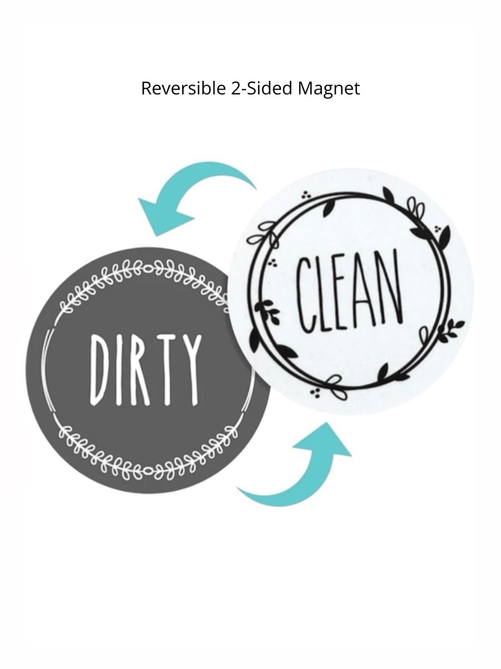 Clean Dirty Dishwasher Magnet Reversible 2-Sided Kitchen Organizer NWT